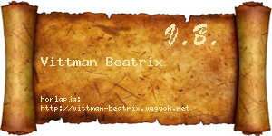 Vittman Beatrix névjegykártya
